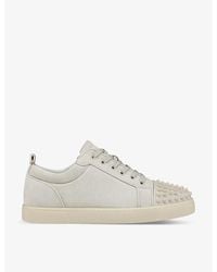 Christian Louboutin - Louis Junior Spikes Orlato Studded Leather Low-top Trainers - Lyst