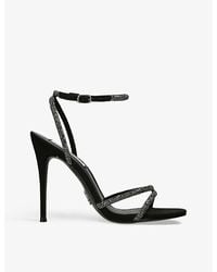 Steve Madden - Bryanna Rhinestone-Embellished Stiletto-Heel Woven Sandals - Lyst