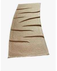 BVLGARI - Lettere Maxi Logo-Print Metallic Silk And Wool-Blend Stole - Lyst