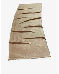 BVLGARI - Lettere Maxi Logo-Print Metallic Silk And Wool-Blend Stole - Lyst