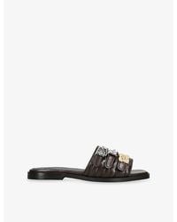 Ganni - Sue Faux-Leather Sandals - Lyst