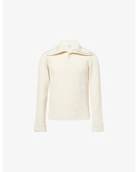 Bottega Veneta - High-Neck Cashmere And Wool Blend Ribbed-Knit Sweater - Lyst