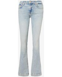 7 For All Mankind - Bootcut Flared-leg Low-rise Stretch-denim Jeans - Lyst
