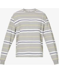 Uniform Bridge Vtg Stripe Long-sleeve Cotton-jersey T-shirt - Grey