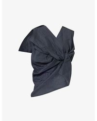 Issey Miyake - Twisted Sleeveless Woven Top - Lyst