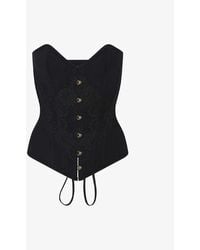 Agent Provocateur - Carri Triangle-cup Stretch-woven Corset - Lyst