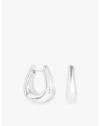 Astrid & Miyu - Horseshoe Medium-Plated Brass Hoop Earrings - Lyst