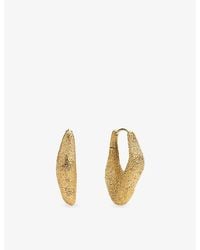 Monica Vinader - Antica Textured Medium 18Ct Vermeil Hoop Earrings - Lyst