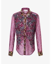 Dries Van Noten - Bead-Embellished Embroidered Sheer Shirt - Lyst