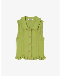 Sandro - Textured-weave Stretch-knit Top - Lyst