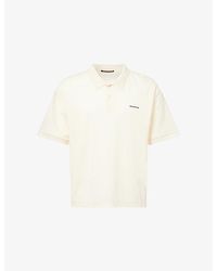 Cole Buxton - Semi-Sheer Embroidered-Logo Cotton-And-Silk Polo Shirt - Lyst