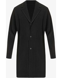 Homme Plissé Issey Miyake - Basic Pleated Regular-fit Knitted Overcoat X - Lyst