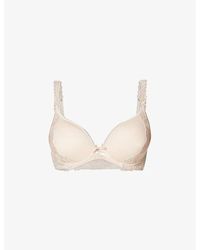 Aubade - Softessence Floral-embroidered Stretch-mesh Spacer Bra - Lyst
