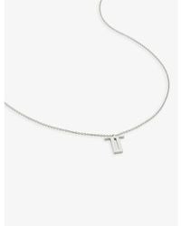Monica Vinader - T Letter-Charm Sterling- Pendant Necklace - Lyst