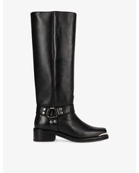 The Kooples - Strap-Embellished Leather Knee-High Boots - Lyst