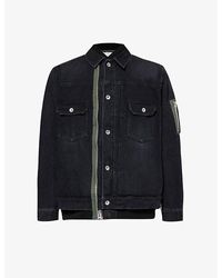 Sacai - Contrast-panel Relaxed-fit Denim Jacket - Lyst
