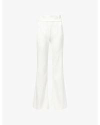 Galvan London - Sculpted Flared Woven Trousers - Lyst