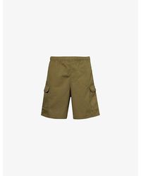 Obey - Route Brand-patch Regular-fit Cotton Shorts - Lyst