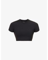 ADANOLA - Fitted Cropped Stretch-woven T-shirt - Lyst