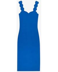 Ted Baker - Sharmay Scallop-trim Knitted Midi Dress - Lyst