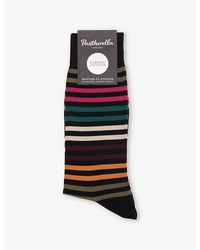 Pantherella - Kilburn Stripe Pattern Cotton-Blend Socks - Lyst