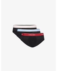 Calvin Klein - Icon Branded Pack Of Three Stretch-Cotton Briefs - Lyst