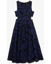 Ted Baker - Vy Occhito Floral-print Woven Midi Dress - Lyst