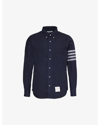 Thom Browne - Vy Four-bar Brand-patch Regular-fit Cotton Shirt - Lyst