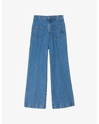 Sandro - Wide-Leg High-Rise Denim Jeans - Lyst