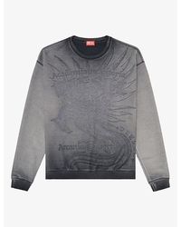 DIESEL - Dévoré-Print Crewneck Woven Jumper - Lyst