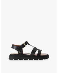 Carvela Kurt Geiger - Pavilion T-Bar Flat Leather Sandals - Lyst