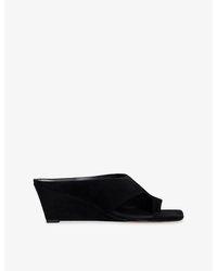 Sandro - Toe-Post Suede Wedge Sandals - Lyst