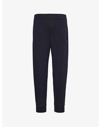 Emporio Armani - Logo-embroidered Relaxed-fit Stretch-cotton-blend jogging Botto - Lyst