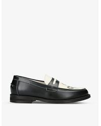 Duke & Dexter - Wilde Snake-graphic Print Leather Penny Loafers - Lyst