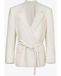 Lemaire - Tailored Double-breasted Cotton And Silk-blend Jacket - Lyst