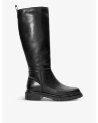 Dune - Tilings Flat Leather Knee-High Boots - Lyst