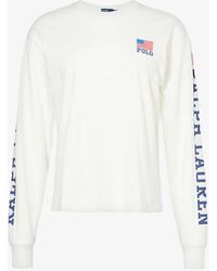 Polo Ralph Lauren - Logo Text-print Cotton-jersey T-shirt - Lyst