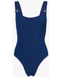 Hunza G - Domino Scooped-back Swimsuit - Lyst