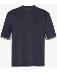 Sacai - Chest-pocket Crewneck Cotton-jersey T-shirt - Lyst