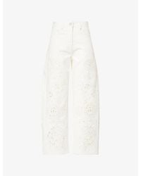 FARM Rio - Richelieu Cut-Out Denim Jeans - Lyst