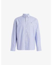 AllSaints - Hillview Logo-embroidered Relaxed-fit Organic-cotton Shirt - Lyst