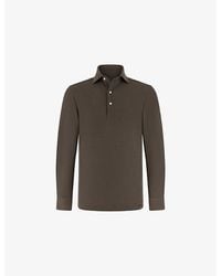 BOGGI - Long-Sleeved Cotton-Blend Polo Shirt - Lyst