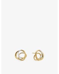 Monica Vinader - Nura Pavé Wrap 18Ct Vermeil And Lab-Grown Diamond Stud Earrings - Lyst