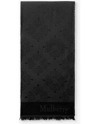 Mulberry - Logo-jacquard Rectangular Silk-blend Scarf - Lyst