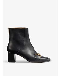 LK Bennett - Nadina Snaffle-detail Block-heel Leather Ankle Boots - Lyst