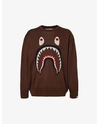 A Bathing Ape - Shark Brand-print Knitted Jumper - Lyst