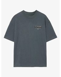 AllSaints - Redact Embroidered-Box Cotton T-Shirt - Lyst