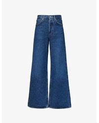Agolde - Dame Faded-Wash Wide-Leg Denim Jeans - Lyst