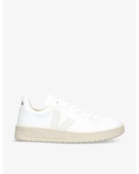 Veja - V-10 Logo-embroidered Vegan-leather Low-top Trainers - Lyst
