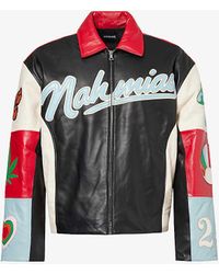 NAHMIAS - Moto Brand-typography Regular-fit Leather Jacket - Lyst